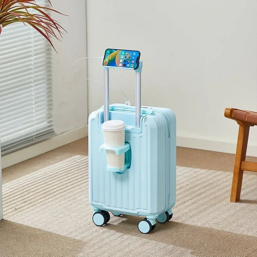 dernier modèle valise d'embarquement valise de voyage bagage de voyage portable avec porte-gobelet et support pour téléphone pour une valise facile à transporter