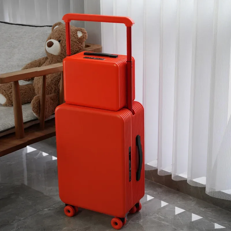 nouvel ensemble de bagages 2026 à poignée large, valise à roulettes avec boîte à maquillage, robuste et durable, pour voyages