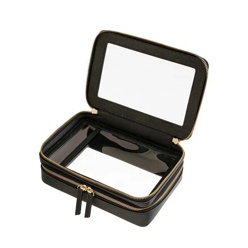 xmessun nouveaux sacs de maquillage en pvc transparent décontracté pour femmes 2026 mode en cuir pu portable étanche stockage sac cosmétique a527
