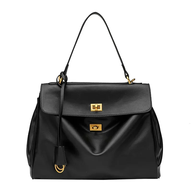 sac à bandoulière en cuir microfibre grande capacité pour femme, sac fourre-tout tendance pour les trajets quotidiens, sac de voyage, mallette d'affaires, couleur café