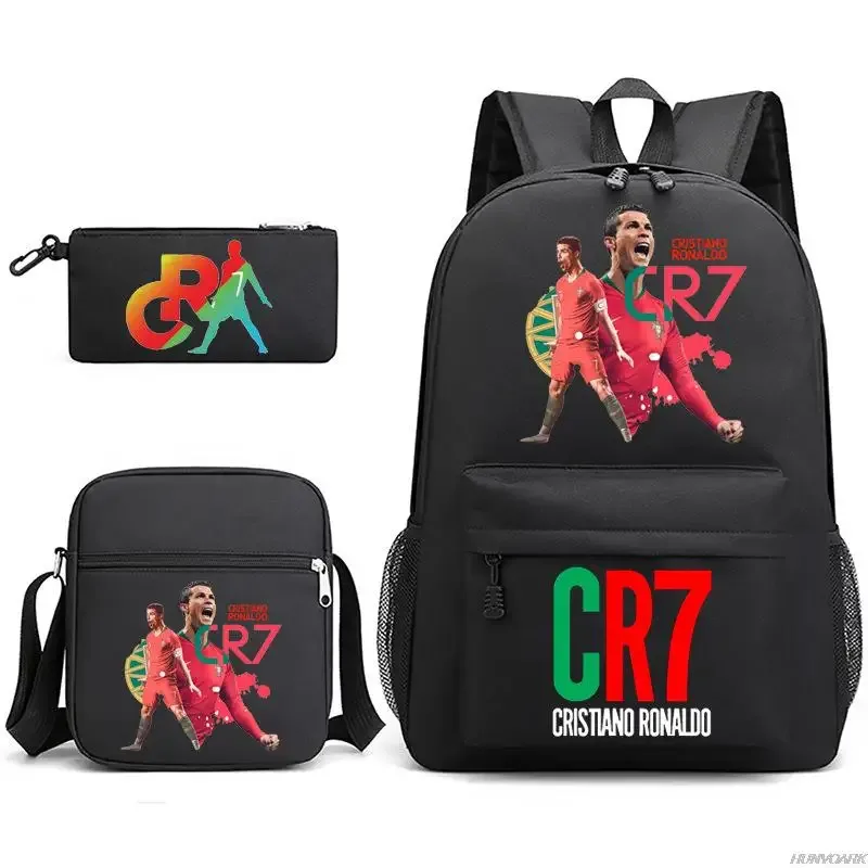 sac dos oxford université appliques cristiano ronaldo motifs galactiques ligne bleue pochette bandoulière noire vert rouge voyage étudiant