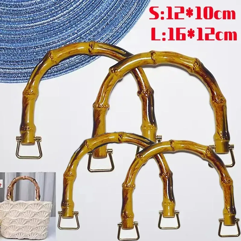 2 pièces boucle sac poignées boîte poignée bambou sac à main poignées sac à main bande poignée sac à bandoulière sangle bambou sac poignée