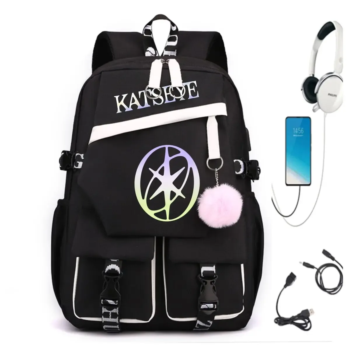 sacs d'école y2k katseye pour adolescentes, style coréen ulzzang, cadeau de rentrée scolaire, sac à dos pour étudiantes, sac de voyage imprimé kpop girls group