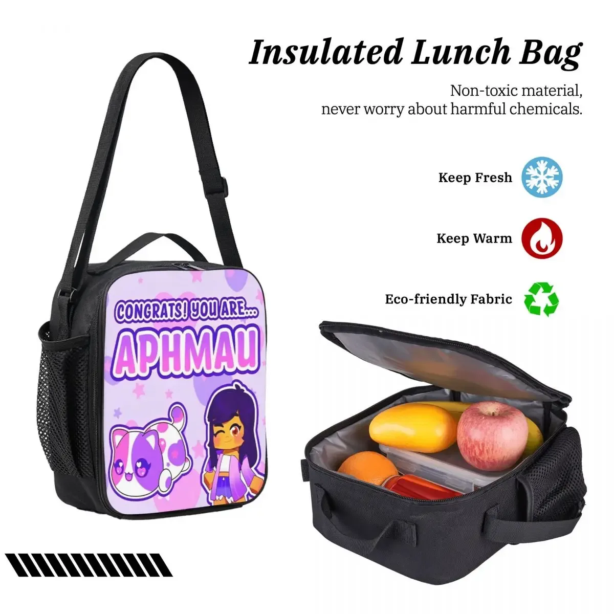 sac dos polyester oxford université dessinanime forme rectangulaire bandoulière ajustable poignée noire motif étoiles congrats aphmau fille animal mignon usage ecole voyage