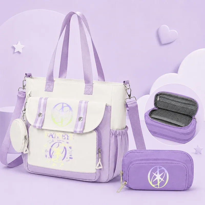 sac dos nylon violet noir motifs floraux géométriques accessoires stylos intérieur informatique voyage femme