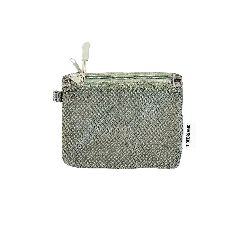 sacs de rangement en maille double couche, trousse de maquillage portable de voyage avec fermeture éclair, mini organisateur de cosmétiques et articles de toilette, sac simple pour papeterie