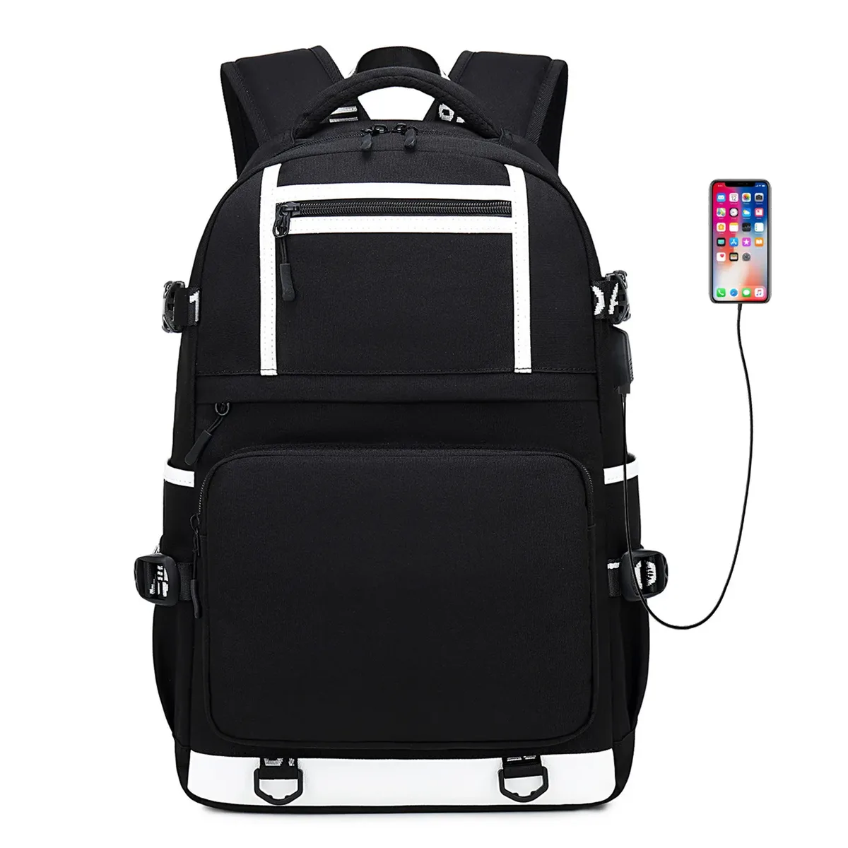sac à dos d'école étanche pour adolescents, sac de voyage pour ordinateur portable, sac à dos de chargement usb, grand, multifonction, mode, hommes et femmes