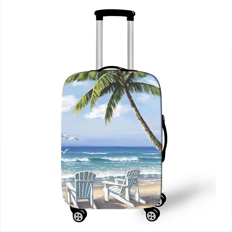 arbre hawaïen plage impression housse de bagage coucher de soleil noix de coco femmes hommes valise de voyage housses de protection horus boîtier de chariot couverture cadeau