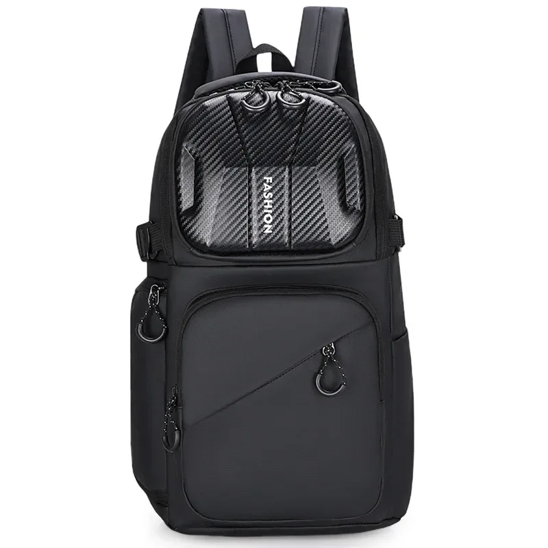 nouveau sac d'équitation de motard de sport en fiber de carbone sac à dos multifonctionnel étanche à coque rigide sac d'ordinateur portable d'étudiant décontracté en plein air pour hommes