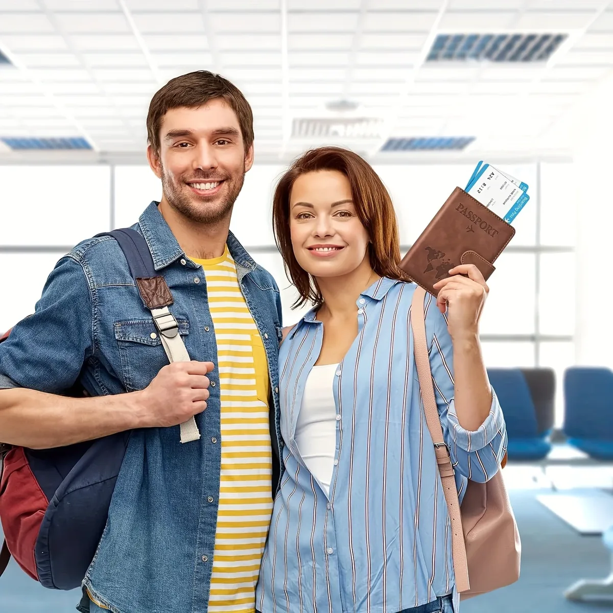 porte-passeport, couverture de passeport avec emplacement pour cartes de crédit et emplacement pour carte d'embarquement, étui portefeuille pour passeport, indispensable pour les voyages