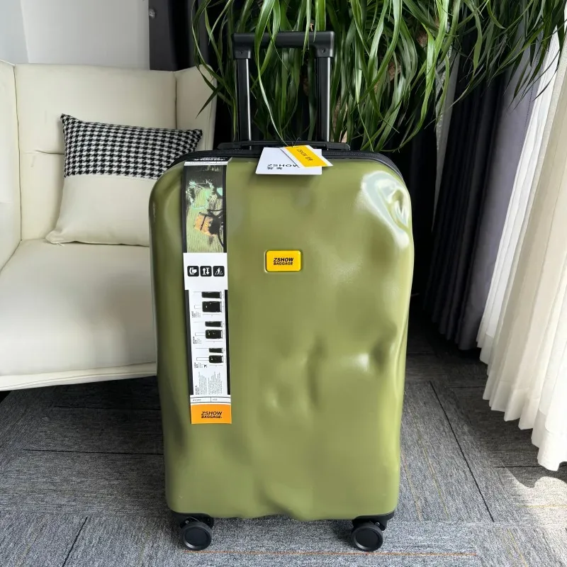 valise à roulettes concave-convexe, bagage cabine 20 pouces, valise de voyage, valise à code pour étudiants, bagage de forme irrégulière 28 pouces