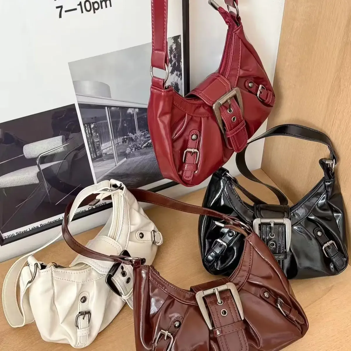 sac à bandoulière plissé rétro y2k pour femme, style maillard, sac sous le bras, pochette, sacs à main pour voyage, travail, shopping, vente chaude