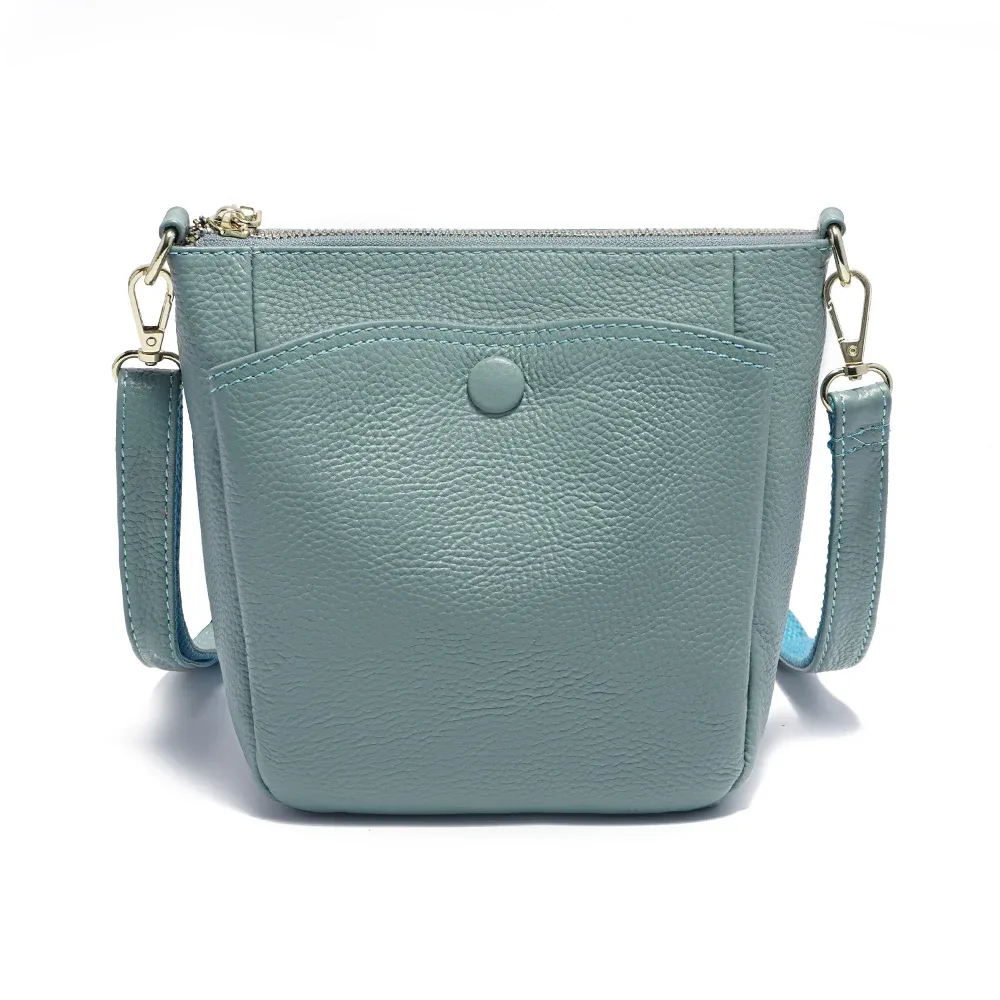 zency laides – petit sac à main en cuir véritable souple pour femmes, sac à bandoulière décontracté, sac seau simple pour téléphone, sacs à main pour femmes, sac gris
