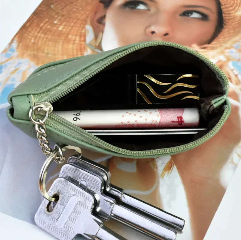 mini portefeuille en cuir pu, porte-monnaie, sac à clés, porte-clés de mode, sac de rangement pour cartes de poche, fermeture éclair multifonctionnelle, poudres à monnaie