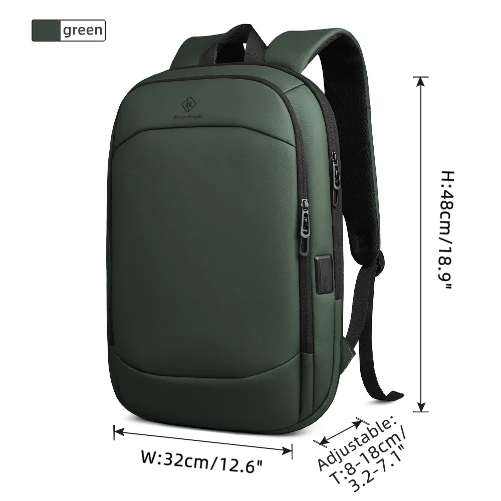 hk business sac à dos pour hommes 17 pouces sac à dos pour ordinateur portable avec port usb mince extensible étanche sac de voyage grand sac d'ordinateur de travail