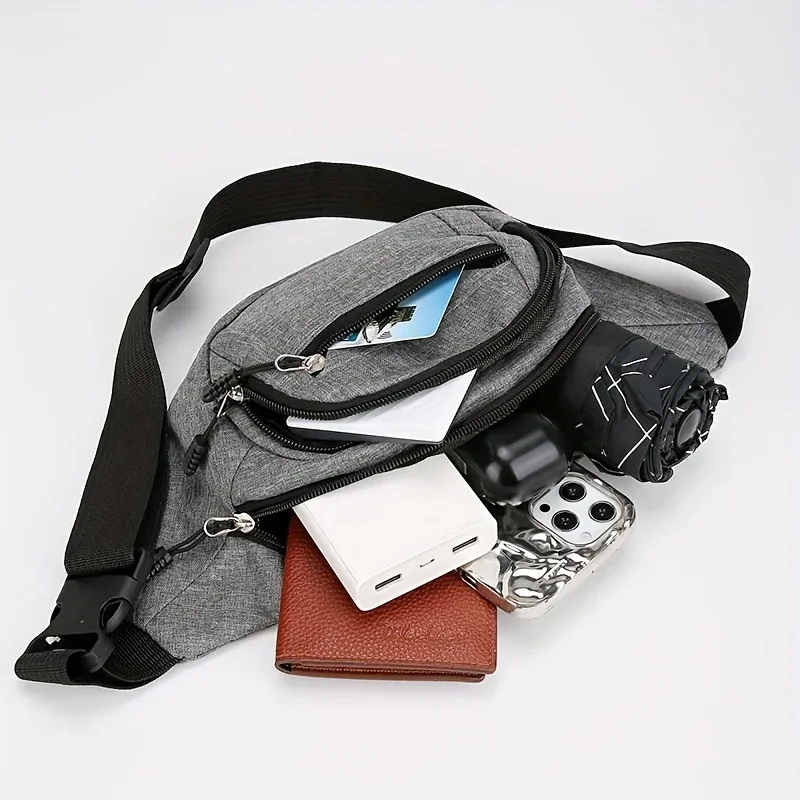 sac à bandoulière réglable, 1 pièce, design multi-poches, sac de taille pour sports de plein air, sac de voyage multifonctionnel