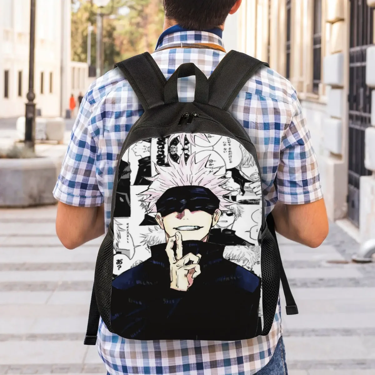 sac à dos manga gojo satoru pour hommes, femmes, adolescents, étudiants, sac de travail, sac à bandoulière jujutsus kaisens, sac à dos d'université, sac de sport