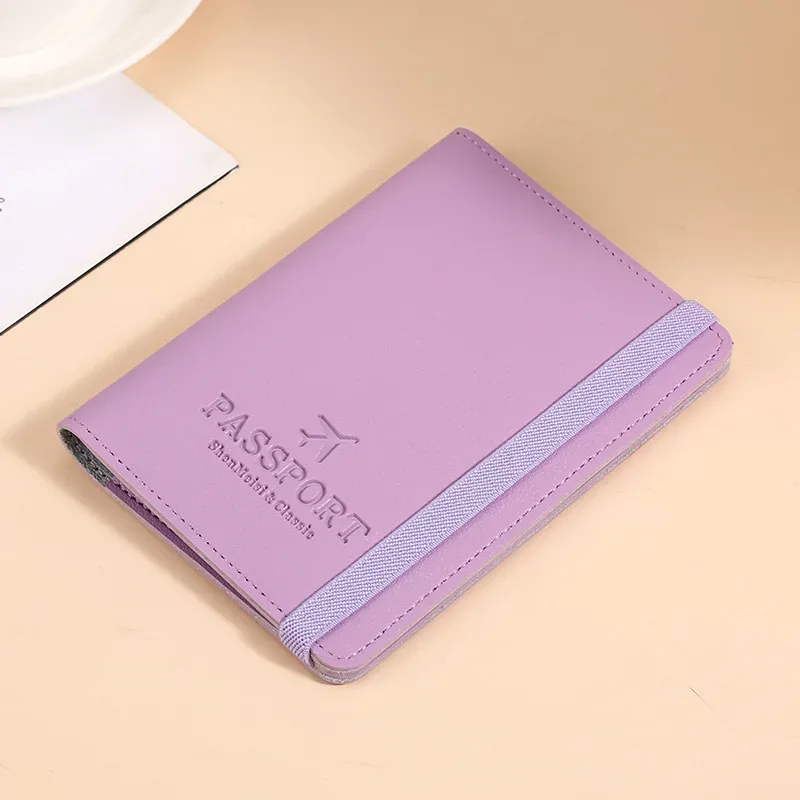 housse de passeport en cuir pu, porte-documents de voyage multifonctionnel, étui de protection de carte avec blocage rfid, étui de protection de passeport fin