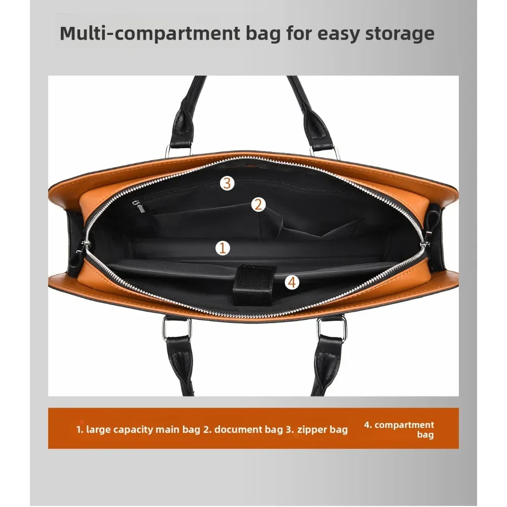 sacs pour hommes grande capacité en cuir sacs à main en peau de vache pour hommes mallette d'affaires sac à bandoulière sac d'ordinateur de voyage d'affaires