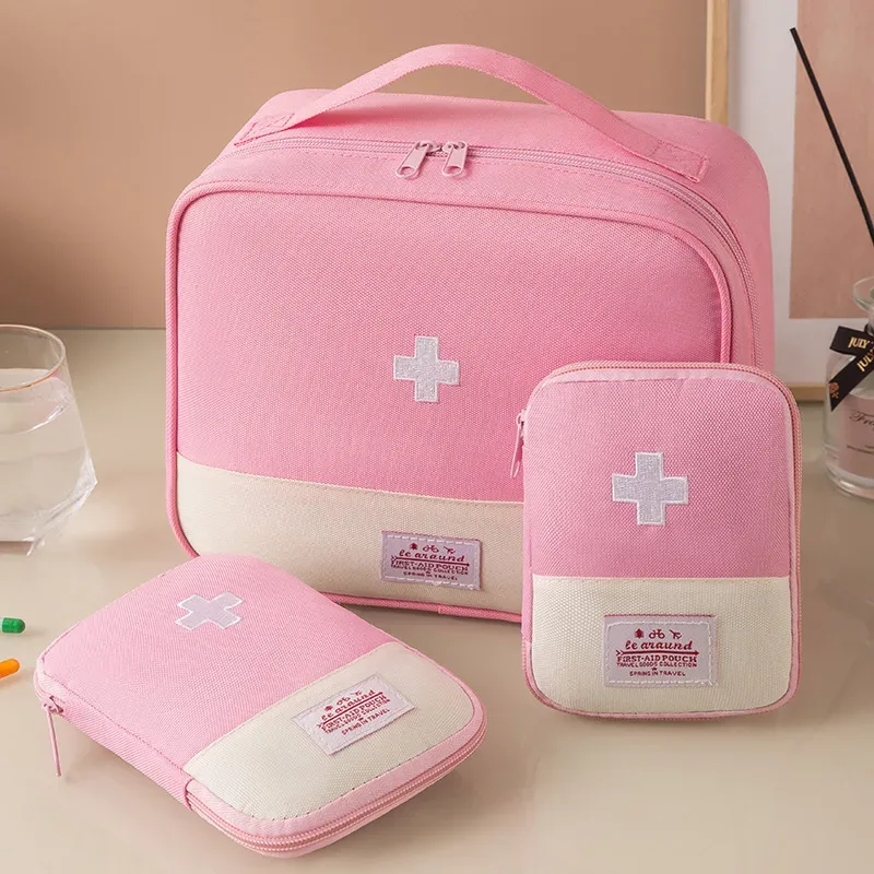 organisateur voyage tissu oxford bleu croix médicale motif camping rangement domicile sac polyvalent multifonctionnel