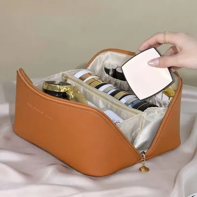 organisateur de maquillage de luxe homefish pour femmes, trousse de toilette, sac de rangement pour cosmétiques, pochette de voyage, étui à maquillage zippé, boîte pour femme