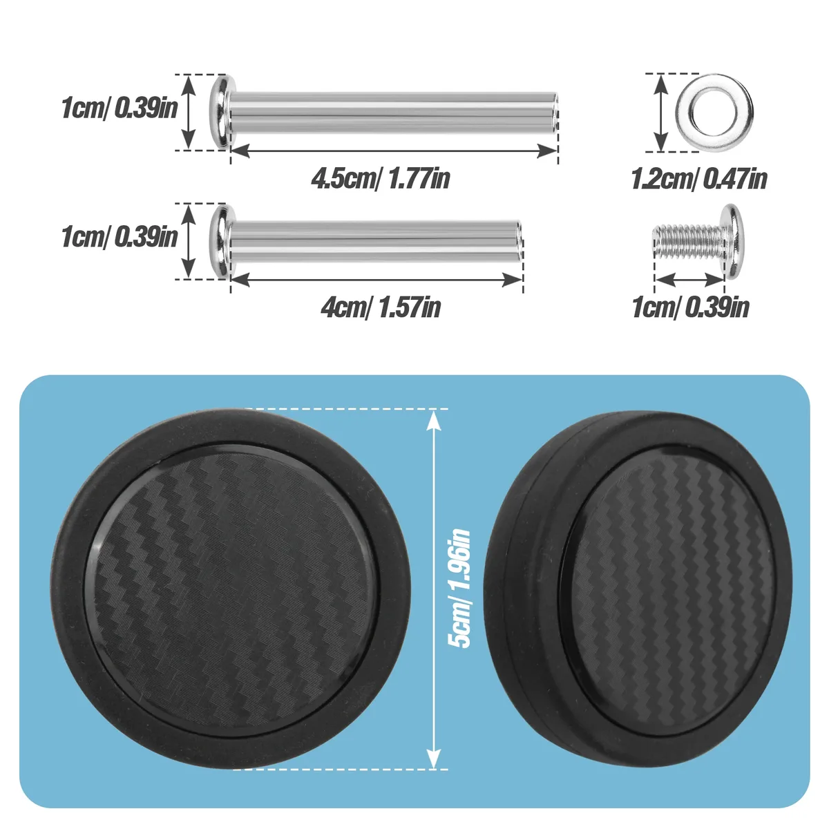 guguluza-roues de boîte de chariot noires, remplacement de roue de valise, roue latérale unique, remplacement de roue de bagage avec vis, 55mm, 4 pièces, 8 pièces