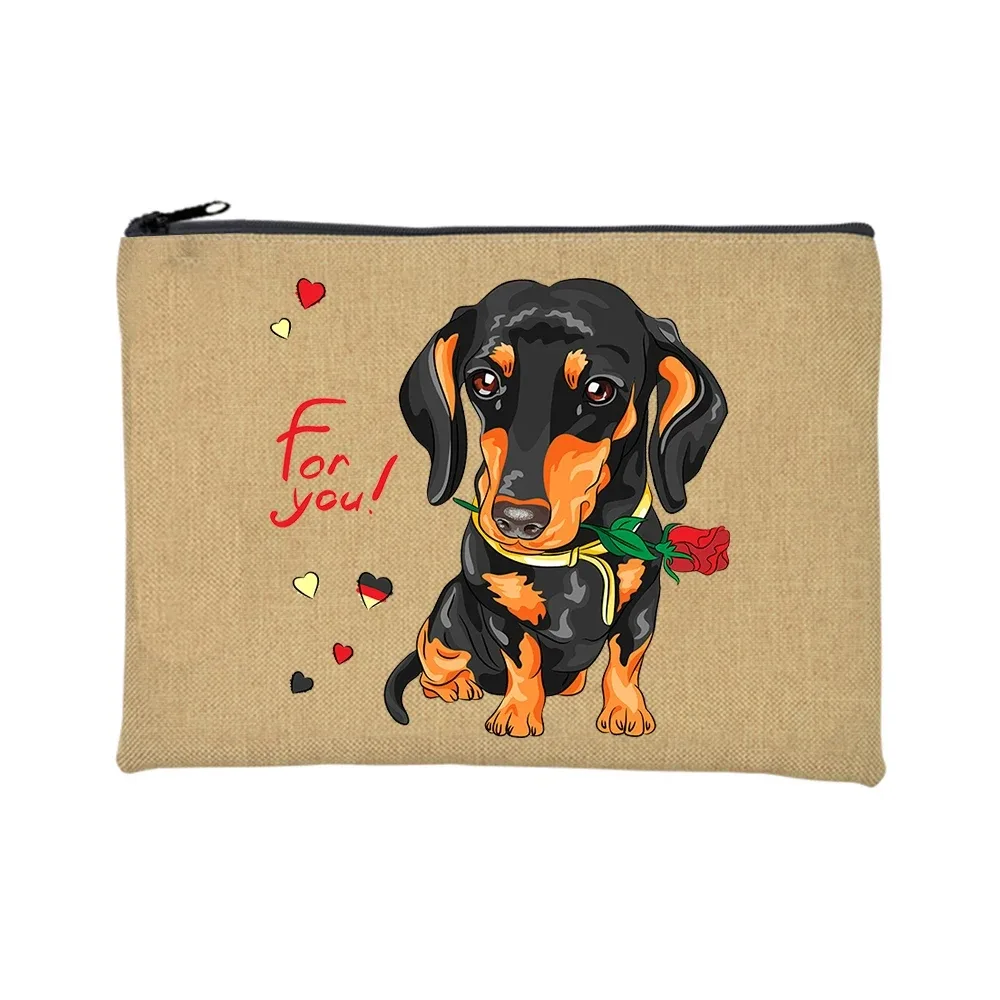 trousse de toilette voyage pochette maquillage jambes courtes mais grande attitude teckel chien imprimer trousse de maquillage voyage organisateur de toilette sacs à cosmétiques pour femmes pochette à fermeture éclair