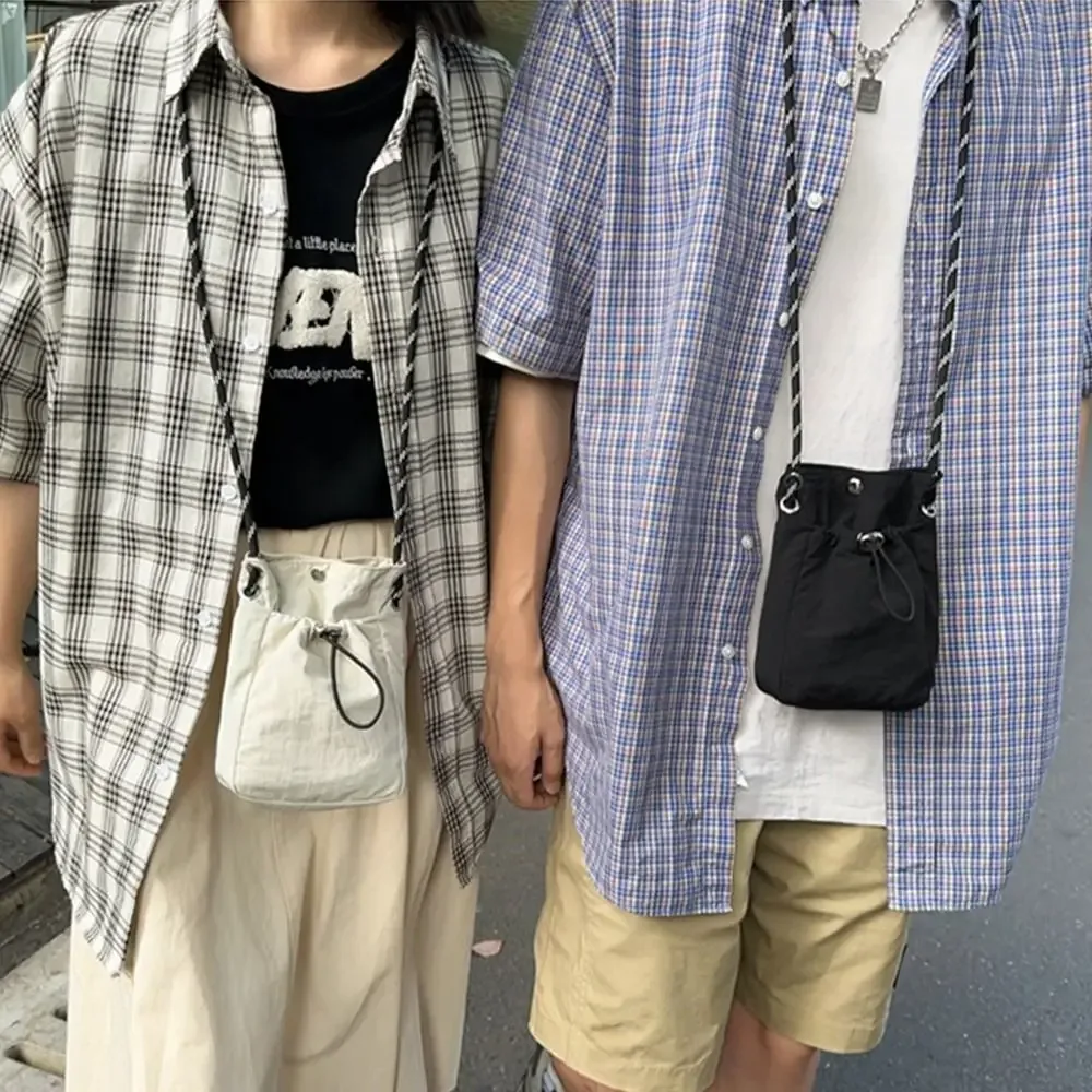 sacs à bandoulière en toile tendance, couleur unie, style minimaliste, sac pour téléphone, sac messager léger pour l'extérieur
