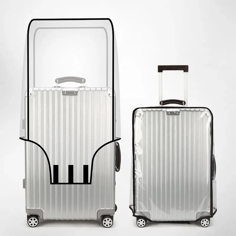 housse de protection transparente en pvc pour bagages de 16 à 28 pouces, imperméable, anti-poussière et résistante aux rayures, pour valise de voyage à roulettes