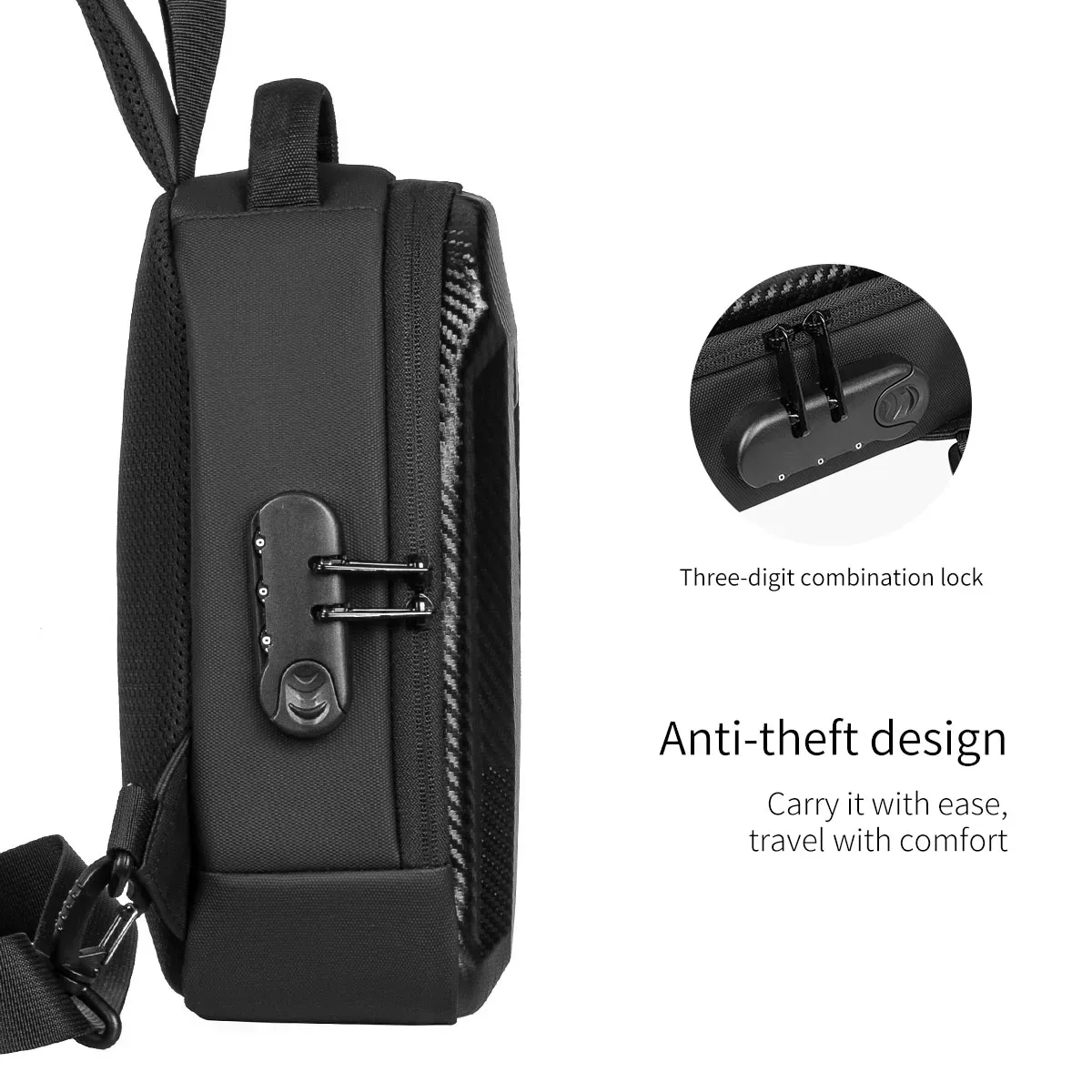 sac de poitrine rigide pour homme avec serrure à combinaison, sac de cyclisme antivol, sac banane décontracté pour la course et les voyages en extérieur, sac à bandoulière unique