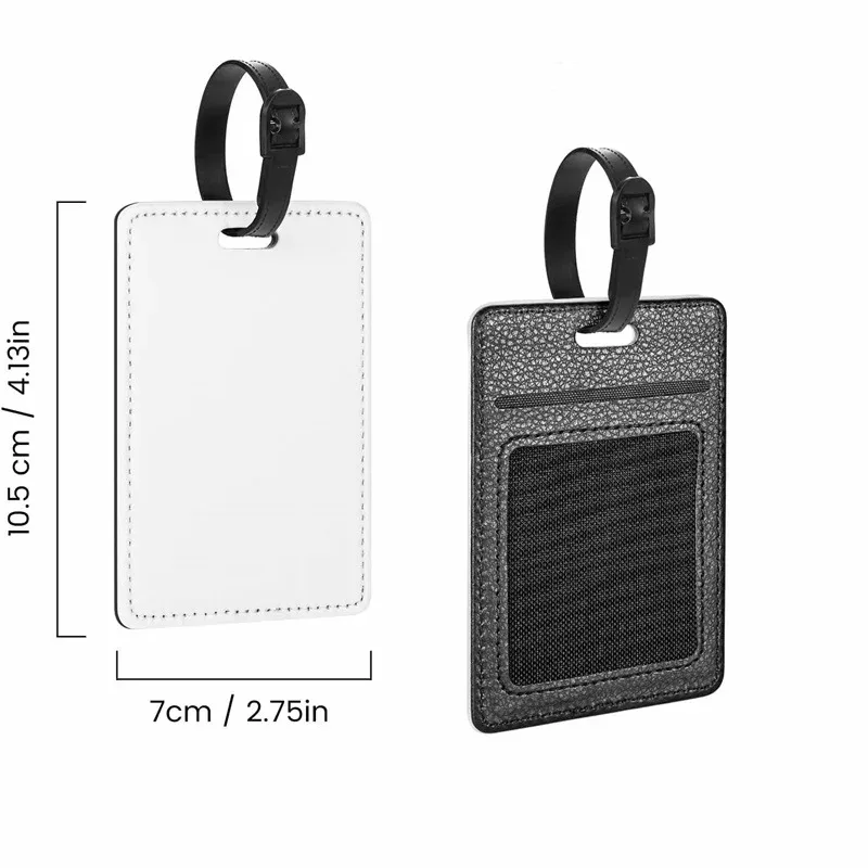 étiquettes de bagage en cuir pu avec image personnalisée, étiquettes d'identification étanches pour photos personnalisées, voyage d'affaires, passe d'embarquement en cuir haut de gamme