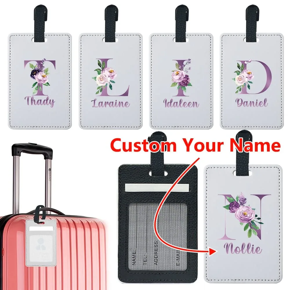 étiquette de bagage personnalisée en pu avec nom, porte-identifiant pour avion, porte-adresse pour valise, carte nominative, étiquette d'embarquement portable