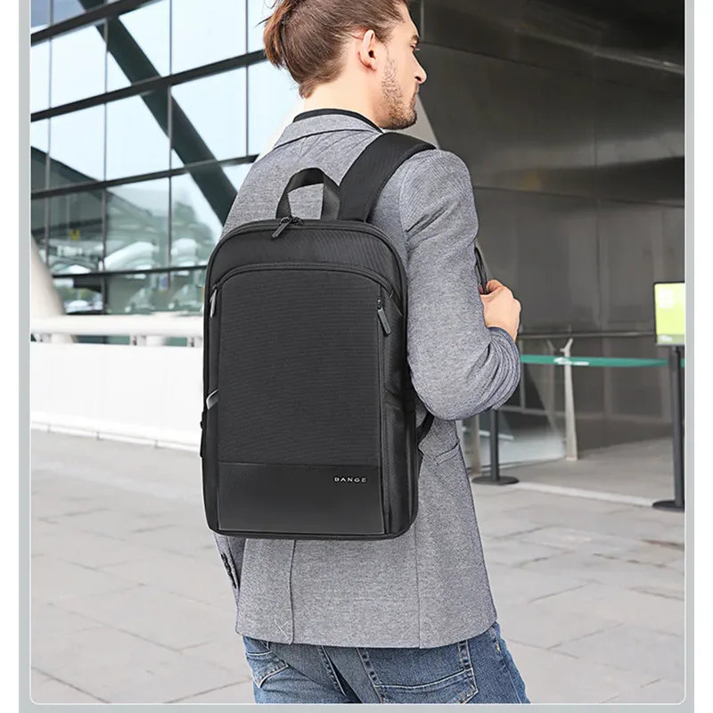 sac dos oxford université polyester noir gris bleu cadre externe poche zippée bandoulière arquée homme voyage décontracté patchwork