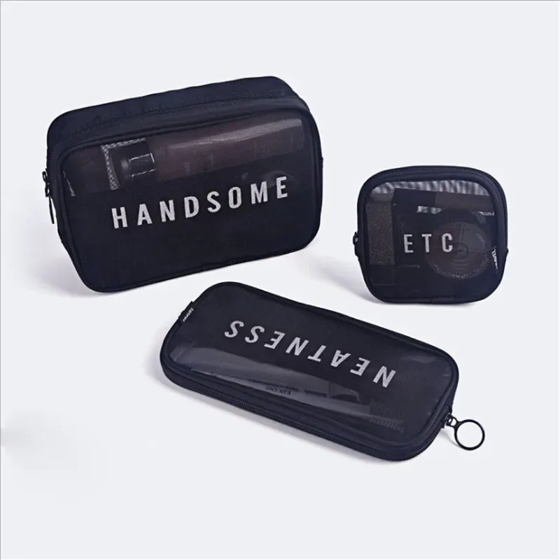 trousse de maquillage transparente à fermeture éclair pour femme, trousse de maquillage de voyage, trousse de toilette, trousse de lavage de beauté, sacs d'évaluation, poudres de stockage