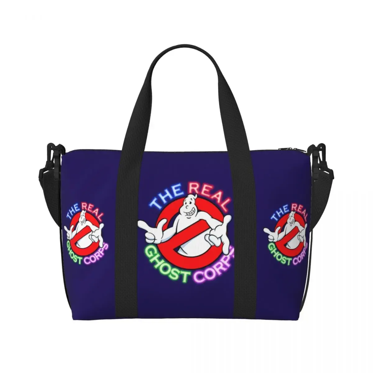 sac fourre-tout avec logo ghostbusters personnalisé pour femme, grande capacité, dessin animé, film de comédie, salle de sport, plage, sacs de voyage