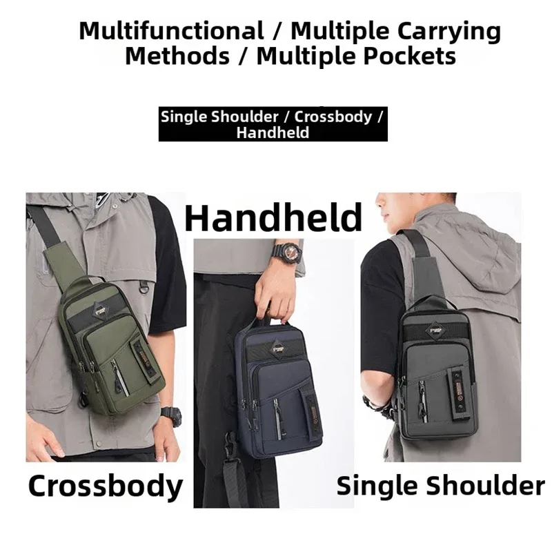 sac de poitrine multifonctionnel pour homme, sac de sport à compartiments multiples, sac bandoulière, sac de randonnée, sac à bandoulière pour homme