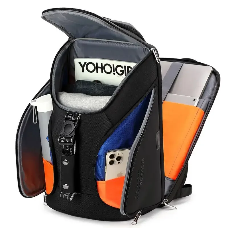 sac à dos d'affaires pour ordinateur portable 18 pouces pour hommes, sacs à dos spacieux de voyage multifonctionnels, pack de chargement usb haute capacité