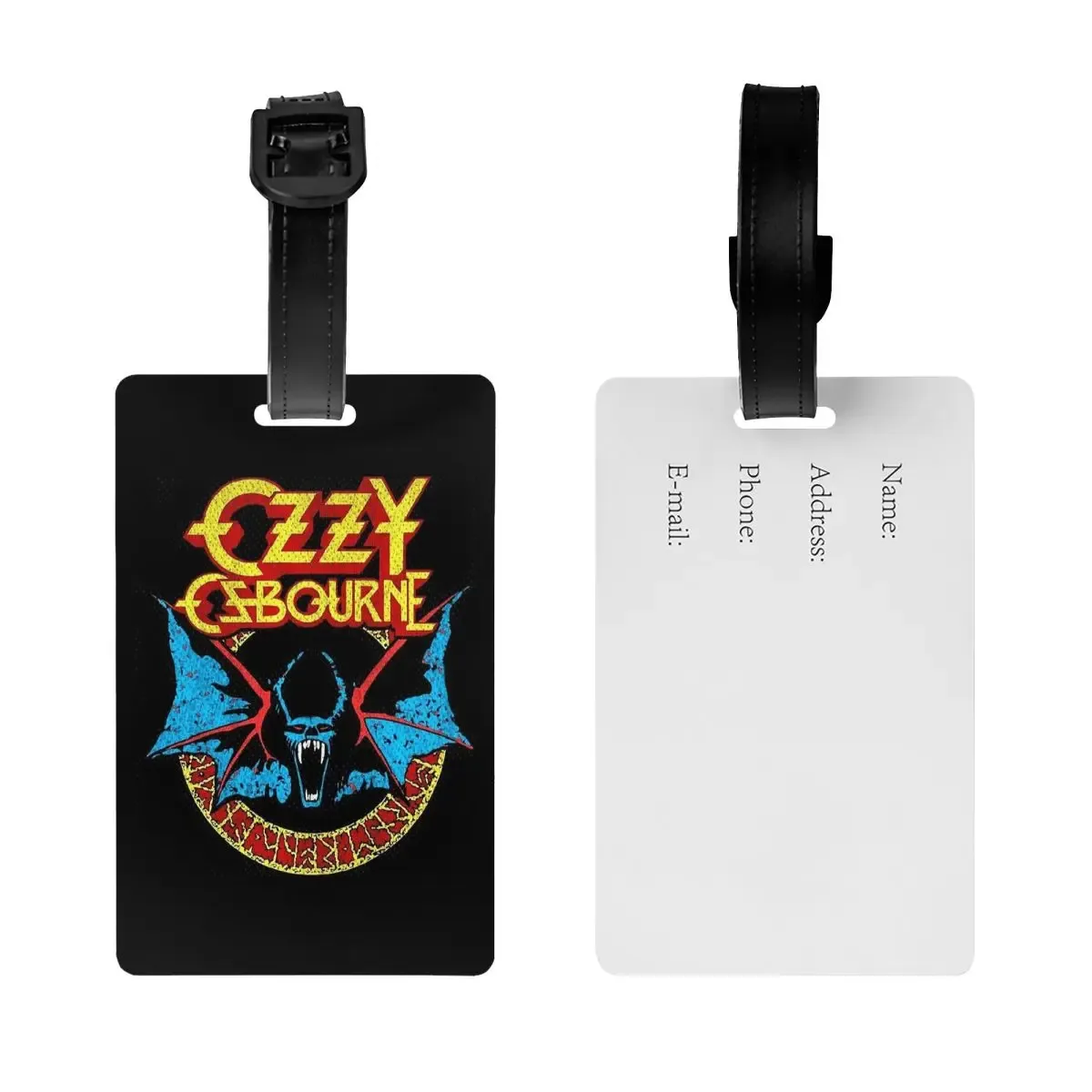étiquettes à bagages ozzy osbourne rock band heavy metal, accessoires pour valises, étiquette de bagage de voyage, porte-étiquette d'embarquement, porte-nom, adresse