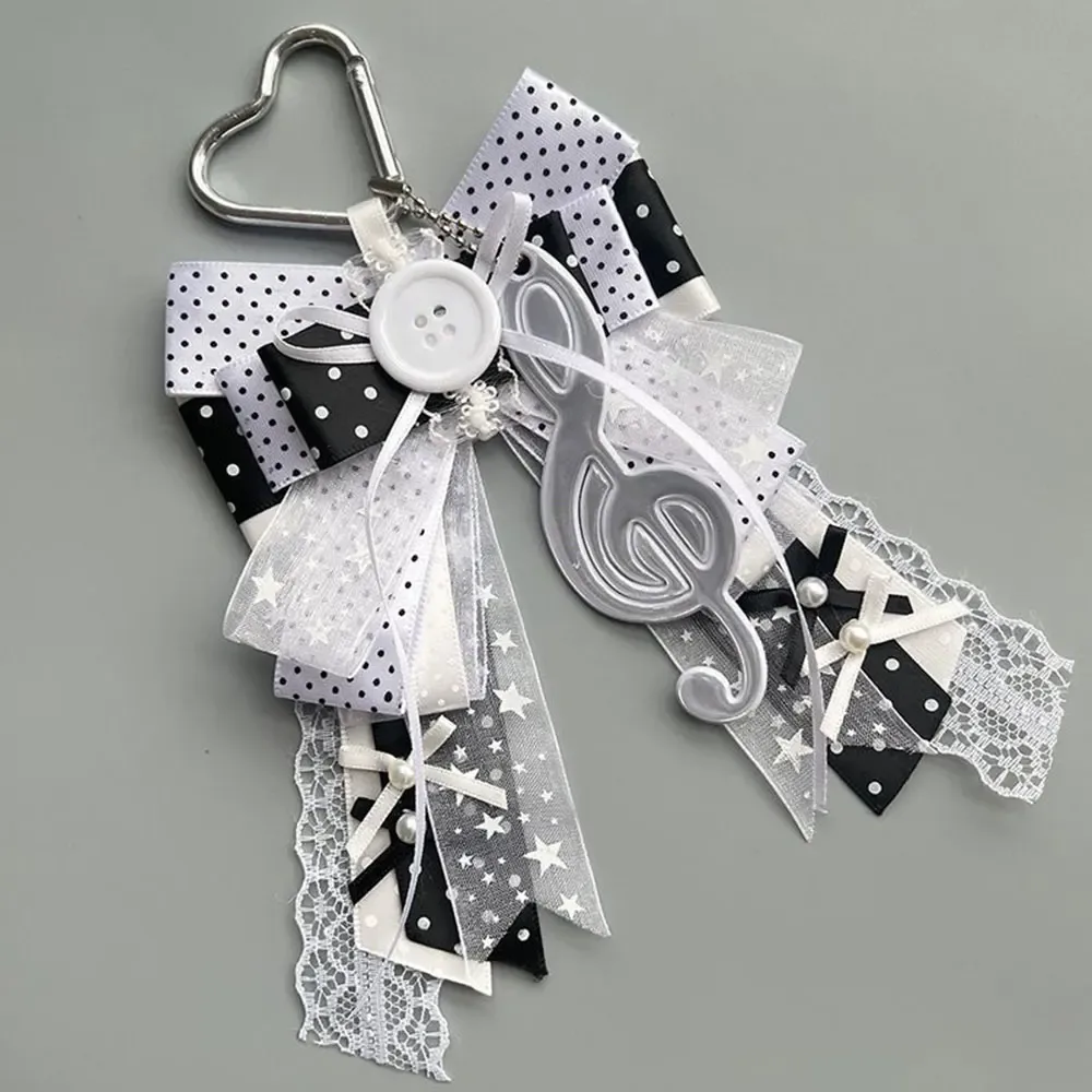 pendentif pour sac ita coréen, dentelle, note de musique, nœud, porte-clés, matériel diy, breloque de sac à dos, pour fans kpop, ornement de sac pain, accessoires de sac