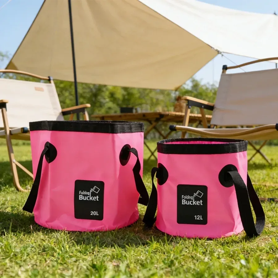 Seau pliable portable, sac de rangement en toile, seau à eau pour camping et pêche en extérieur, seau de stockage d'eau pour lavage de voiture