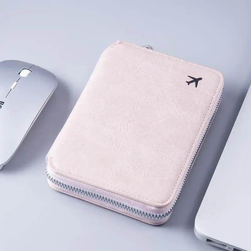 porte-passeport zippé portable, grande capacité, organisateur de cartes d'identité et de billets de voyage, porte-monnaie durable et portable pour les voyages de vacances