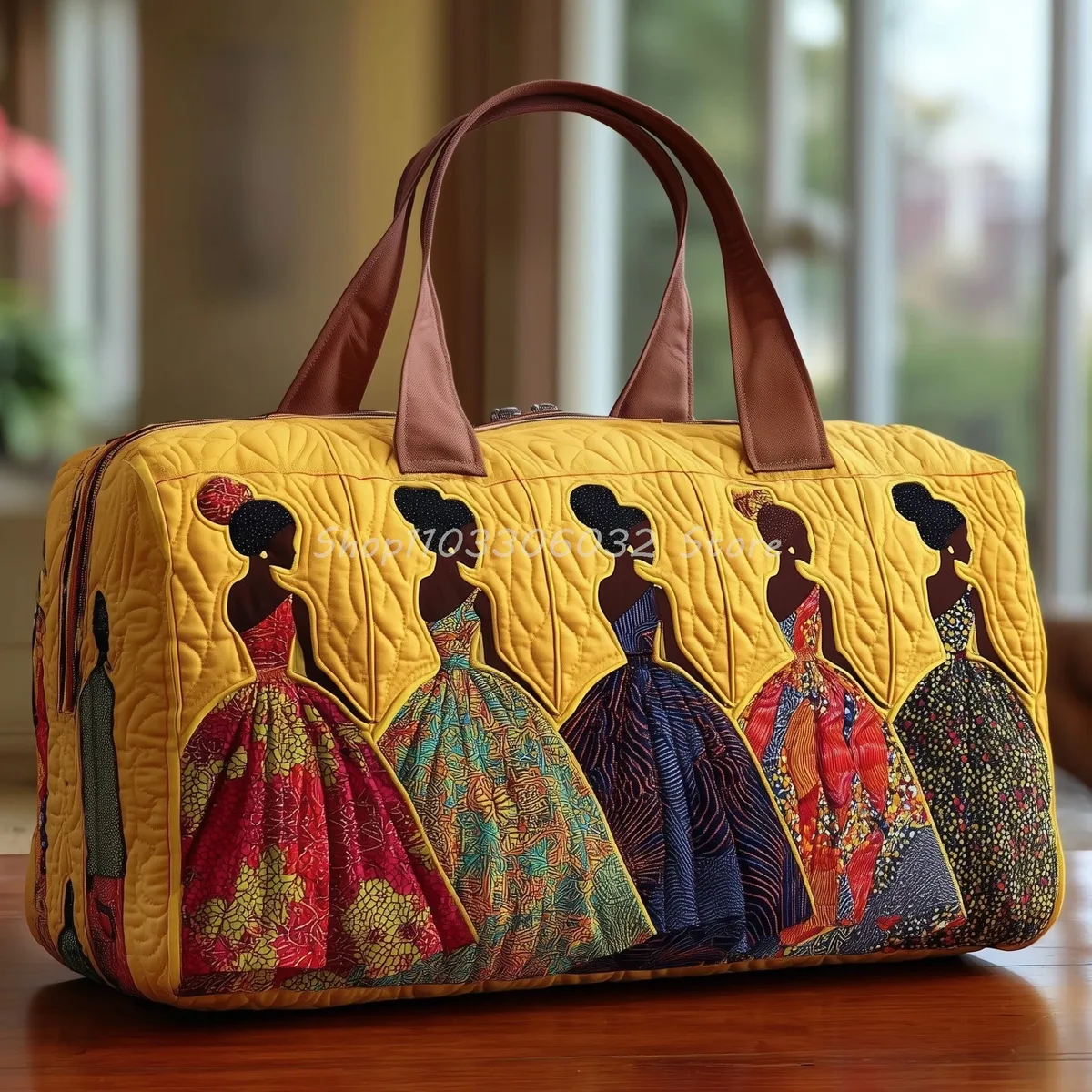  sac de voyage matelassé imprimé afro-américain pour femme et homme, sac fourre-tout de week-end 2026 pour l'extérieur 