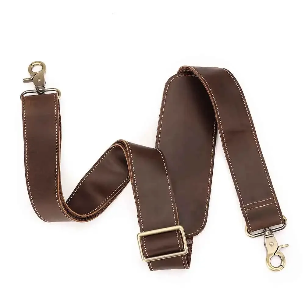 sangles réglables en cuir vintage de 127 cm de long pour sacoche homme, accessoire de remplacement pour sac bandoulière ou sac messager.