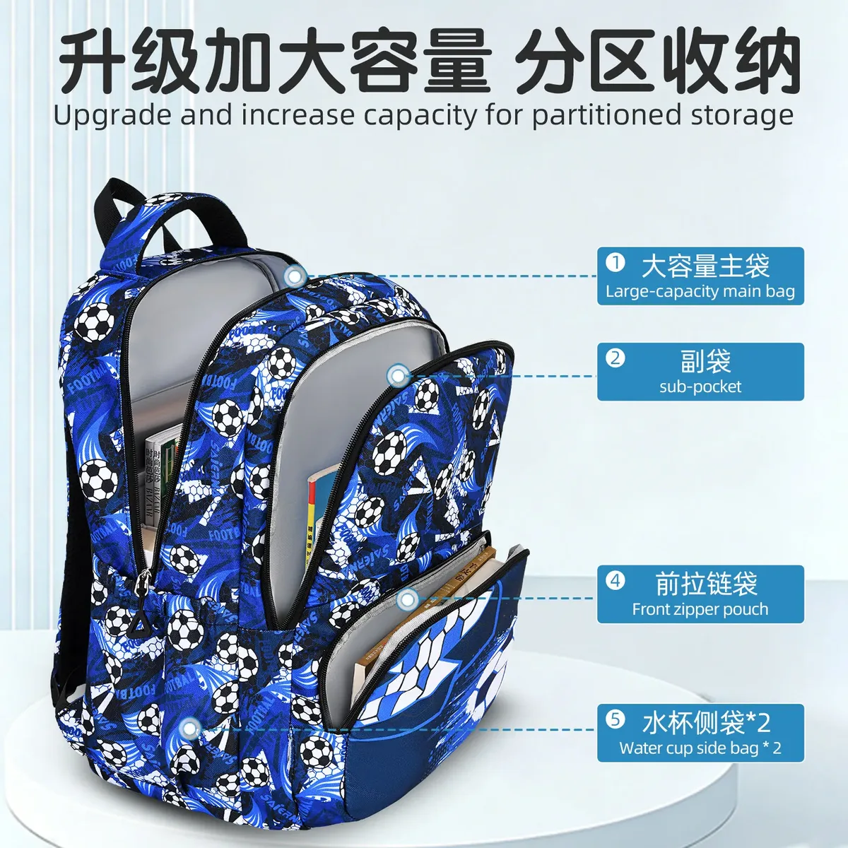 sacs d'école pour enfants, ensemble de sacs à dos pour garçons, sac à dos d'école primaire avec sac à lunch, 3 pièces, sac à dos de voyage imperméable pour enfants