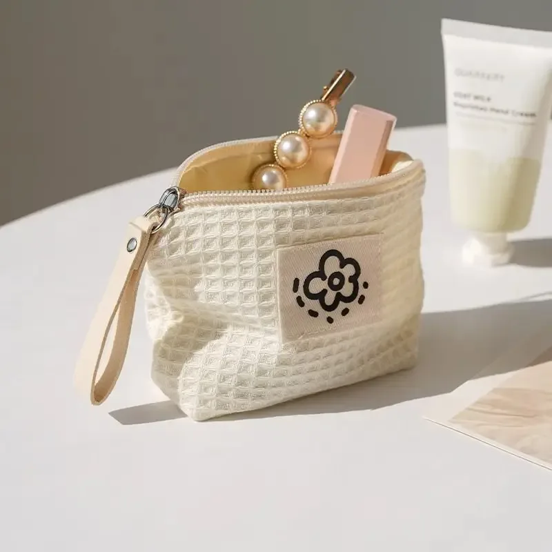 sac de rangement japonais mignon et simple en forme de gaufre, sac à main pour femme