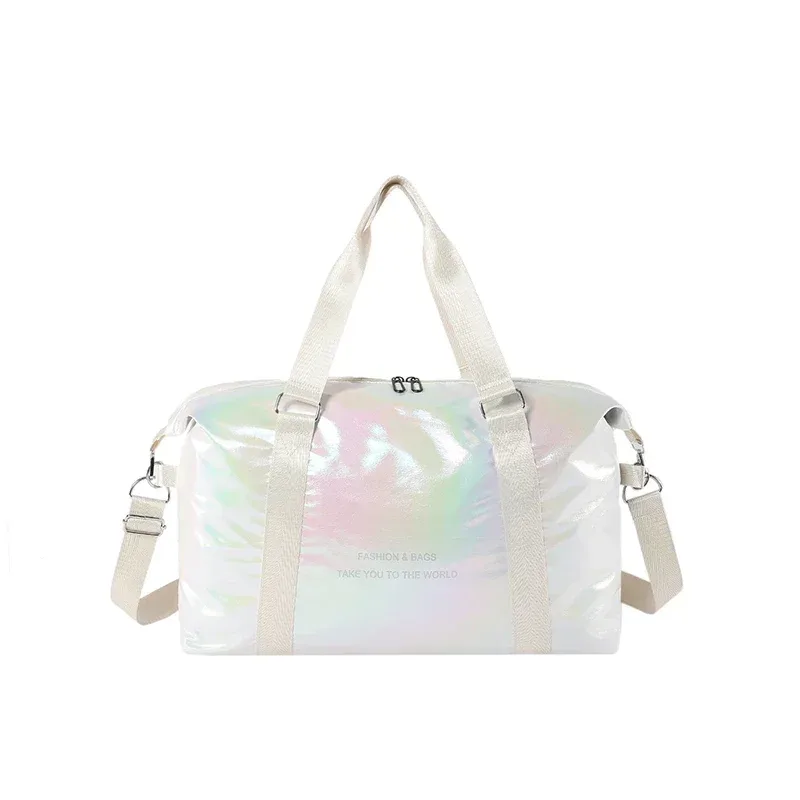sac de voyage en nylon avec fermeture éclair symphonie nacrée pour jeunes, sac de sport de grande capacité avec lettres imprimées, offre spéciale, 2026