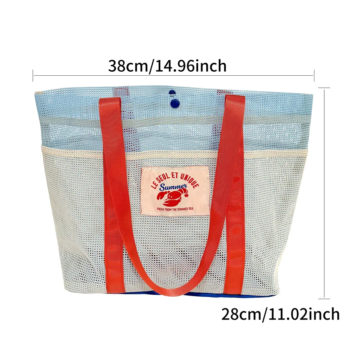 sac de plage grande capacité, résistant au sable, en maille, pour la plage, la piscine, les voyages, sac de rangement, design multi-poches, essentiel pour les vacances en famille