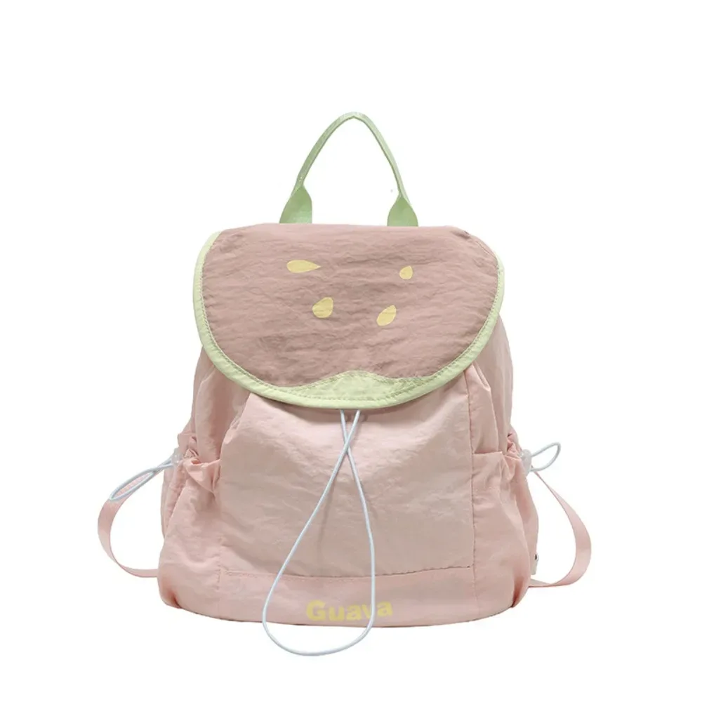 sac à dos en nylon couleur dopamine, mignon, fruits, style coréen, grande capacité, sac messager en tissu, sac de livre léger créatif, voyage