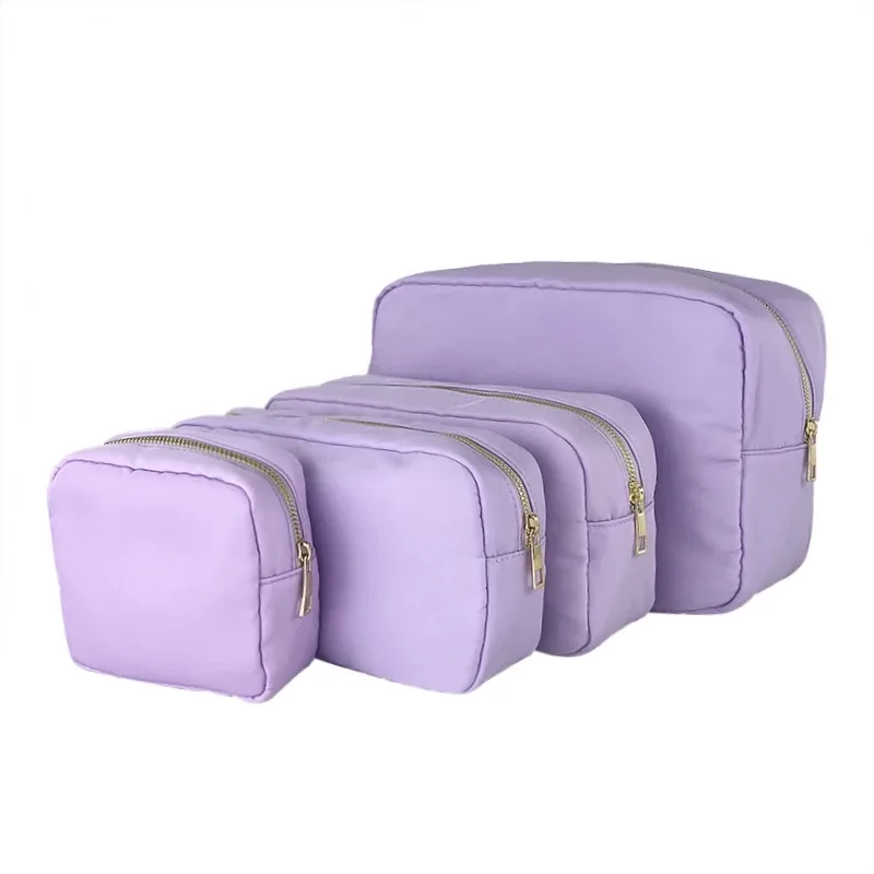 trousse de toilette en nylon personnalisée pour femme et fille, poudres cosmétique de voyage, fermeture éclair, document solide, trousse de maquillage personnalisée, diy