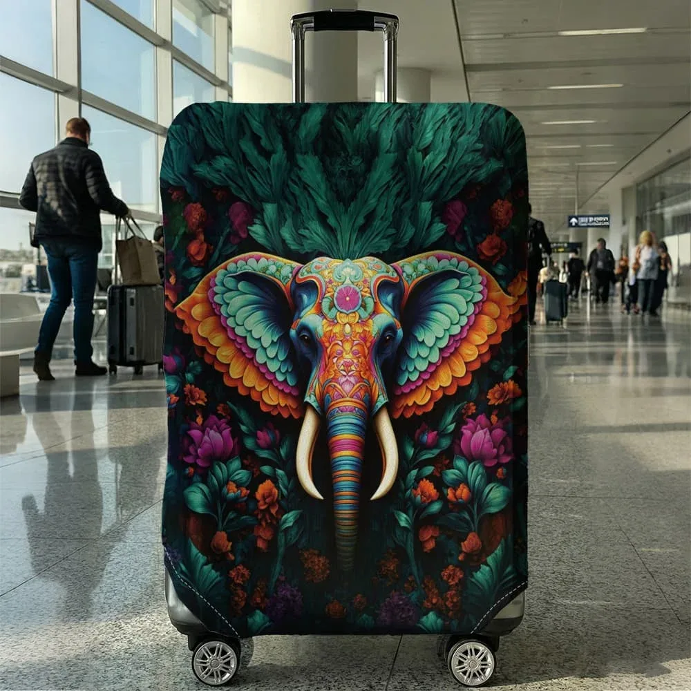 housse de protection pour bagages elephant flower, adaptée aux housses de 18 à 32 pouces, gants de protection pour poignée, accessoires de voyage
